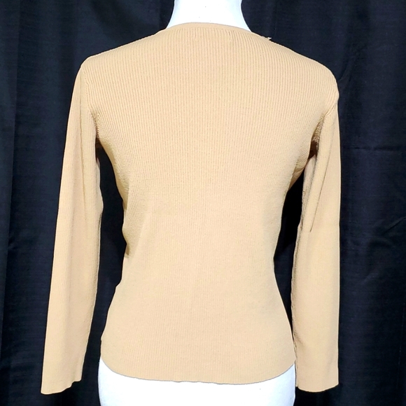Gold ribbed cardigan - Picture 3 of 6